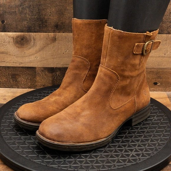 Born Shoes Born Brown Leather Womens Boots Ankle Business Casual